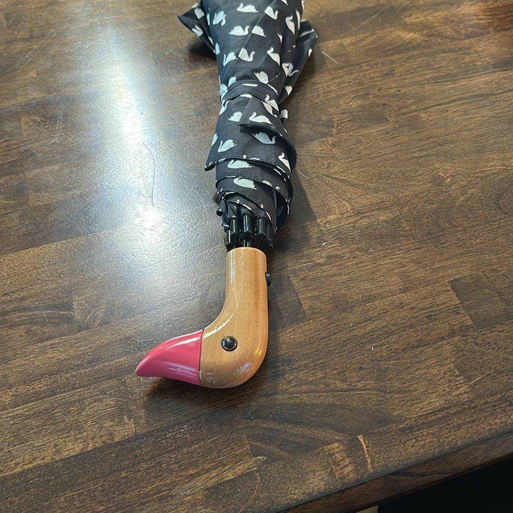 Kate Spade Black and White Swan Umbrella